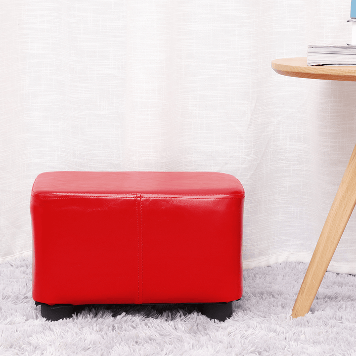 PU Soft Foot Stool Change Shoes Bench Small Ottoman Footrest Footstool Rectangular Seat Stool Home Supplies - MRSLM