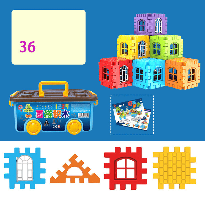 Children'S Large Particle Square Plastic Building Blocks Educational Toys - MRSLM