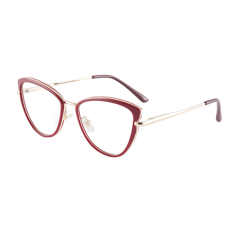 Eyeglass Frame Cat Eye Flat Mirror Plain Blue Light Block - MRSLM