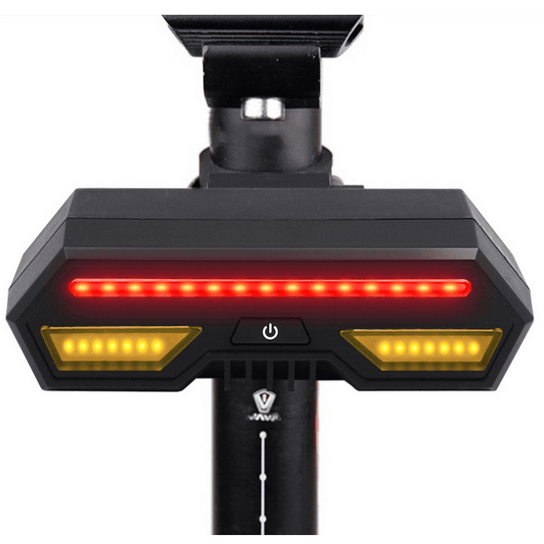 Bicycle Bike Rear Tail Laser LED Indicator Turn Signal Light Wireless Remote Tail Light USB Charging - MRSLM