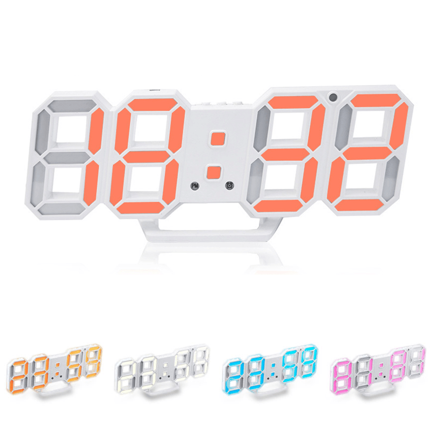 HC-28 Creative USB Charging 3D Digits Display Adjustable Brightness Alarm Clock - MRSLM