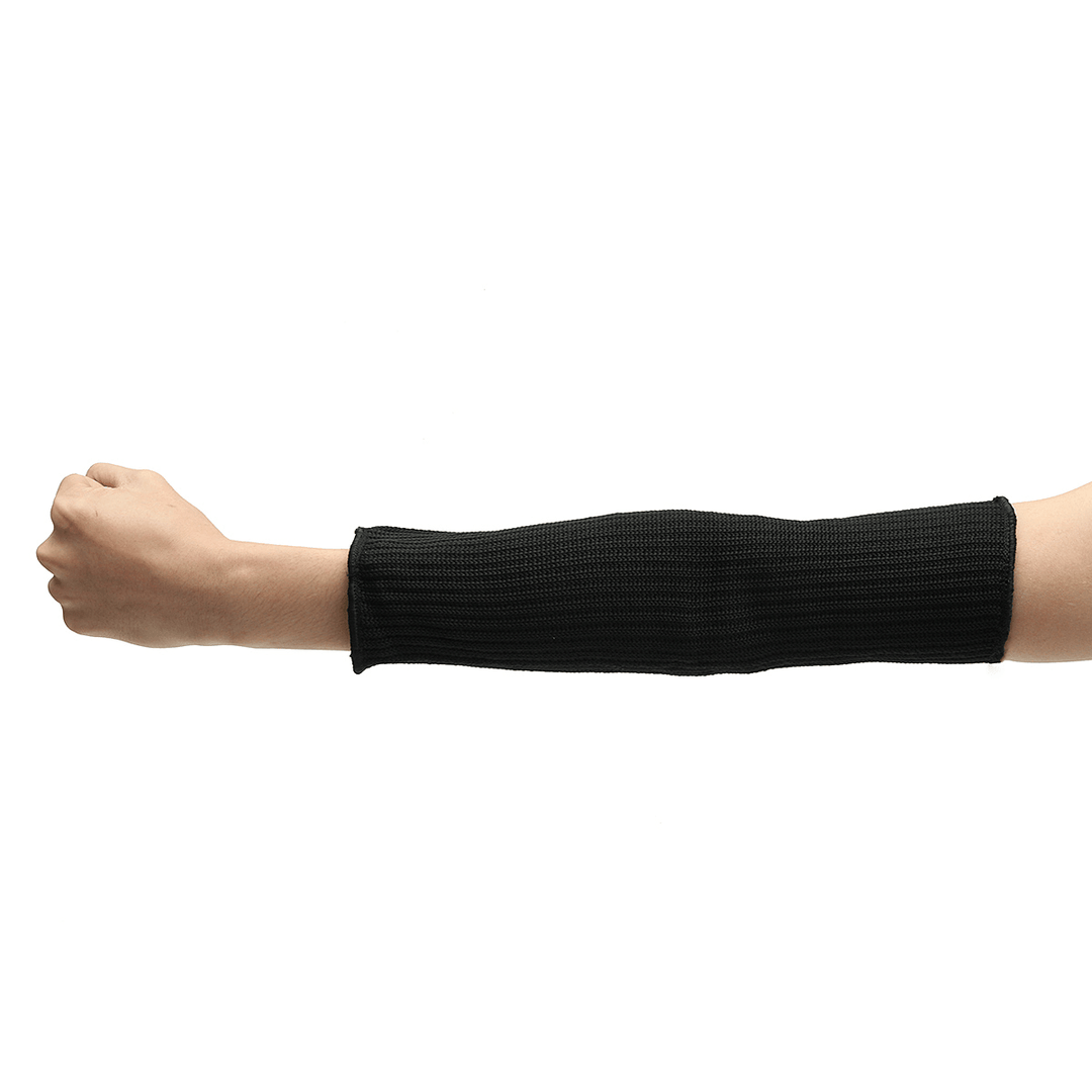 1Pair 35Cm Outdoor Camping Arm Sleeves Stainless Steel Wire Safety Work Anti-Slash Cut Static Resistance Protective Arm Sleeves - MRSLM