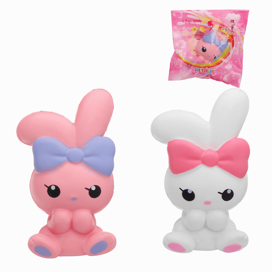 Jumbo Bowknot Rabbit Squishy Slow Rising House Play Toy 8*6*13Cm with Packing Bag - MRSLM