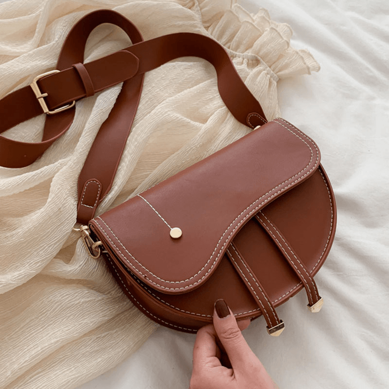 Women Irregular Shape Solid Casualc Saddle Bag Shoulder Bag - MRSLM