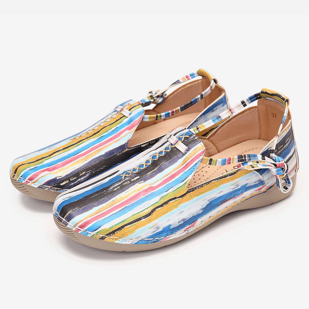 Lostisy Lace up Multicolor Comfy Soft Walking Casual Loafers - MRSLM