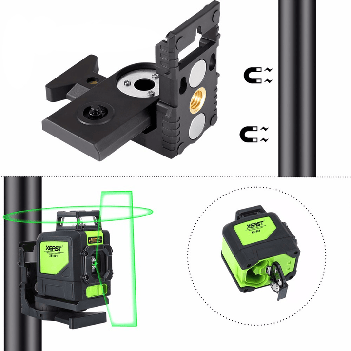 XEAST XE-901 Laser Level 5 Lines 3D Green Laser Levels Self Leveling 360 Horizontal an Vertical Cross Super Powerful Green Laser Beam Line - MRSLM