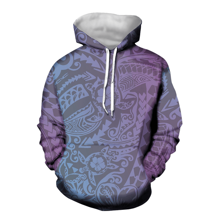 A Low-Order Hooded Sweater Polynesian Turtle Pullover with Pocket Long-Sleeved Top to Customize the New Style - MRSLM