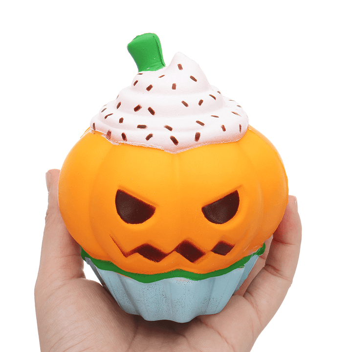 3PCS Halloween Pumpkin Ice Cream Squishy 13*10CM Slow Rising Soft Toy with Packaging - MRSLM