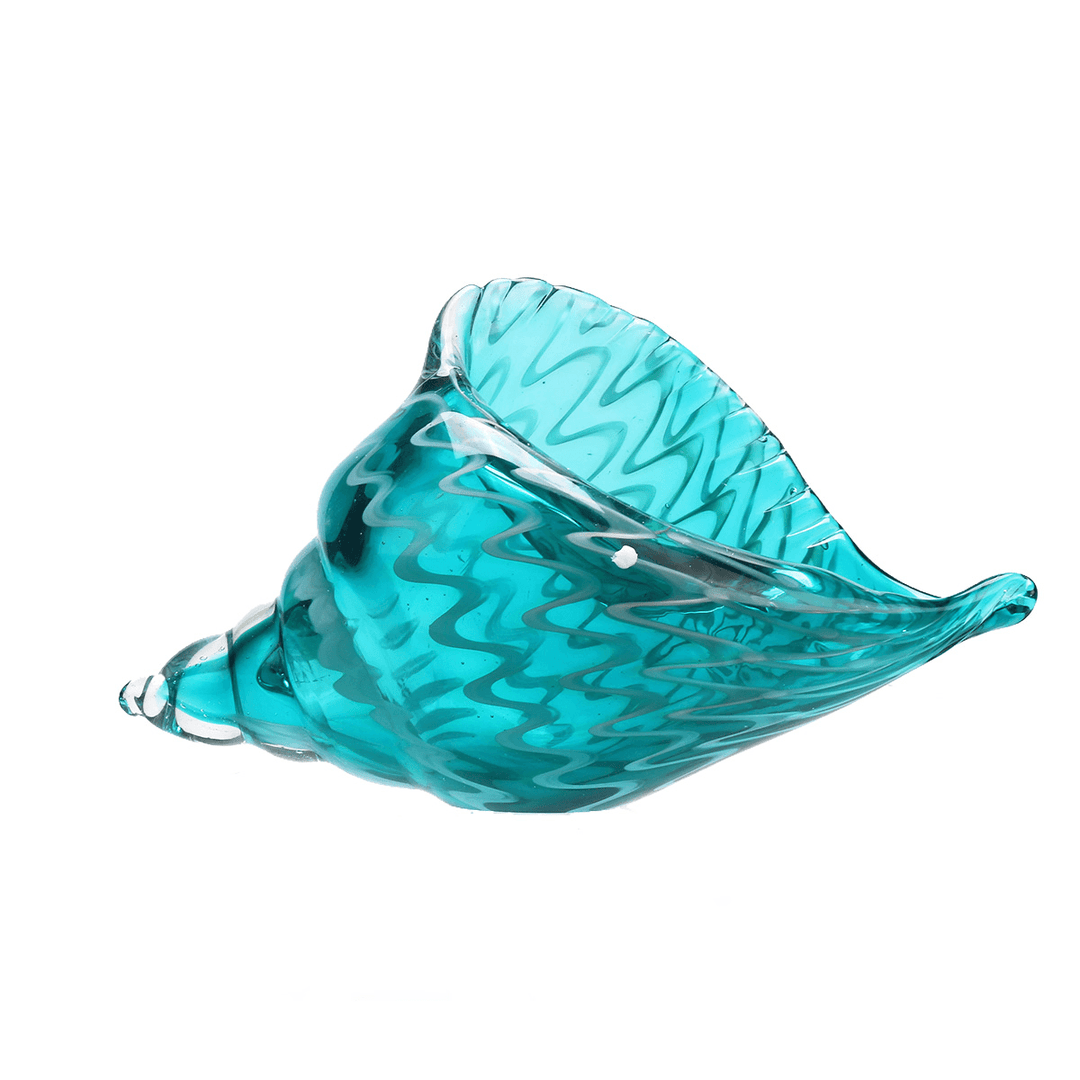 Hand Blown Glass Murano Art Seashell Conch Sculpture Ocean Figurines Home Room Decorations - MRSLM