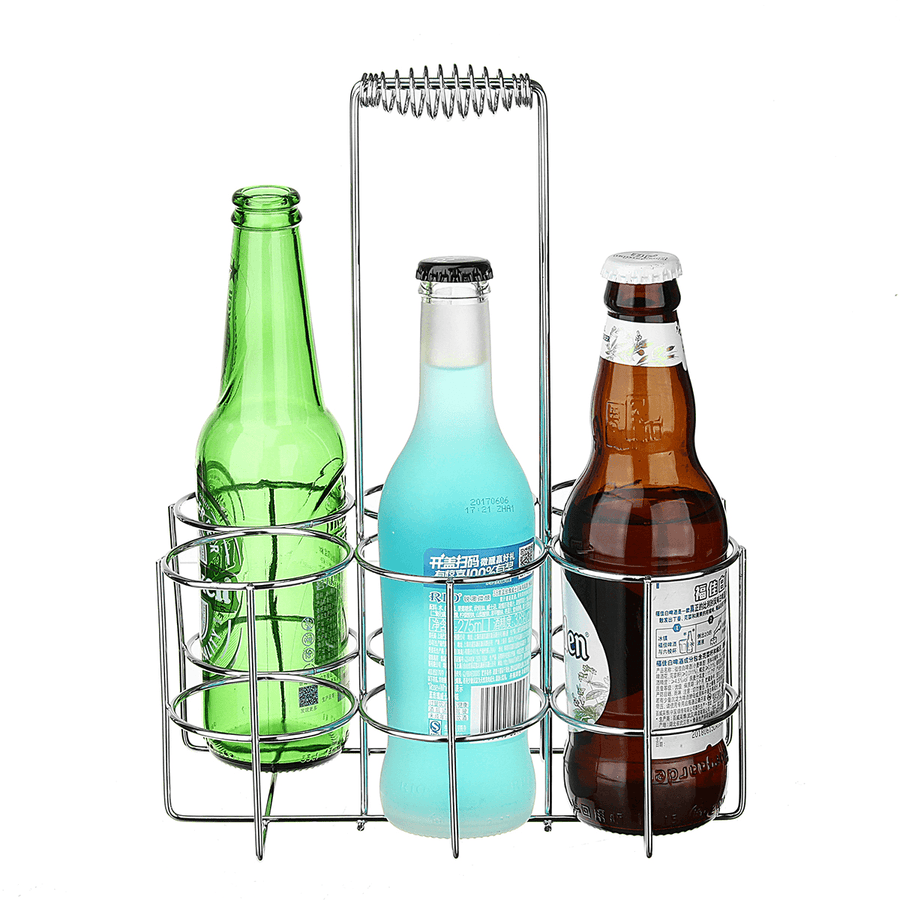 6 Bottles Metal Wineliquor Cabinet Storage Rack Stand Holder Bar Kitchen Display Decor - MRSLM