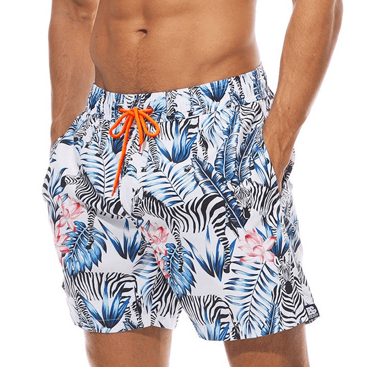 Men'S Casual Quick-Drying Beach Adjustment Belt Shorts Men'S Beach Wear Board Shorts - MRSLM