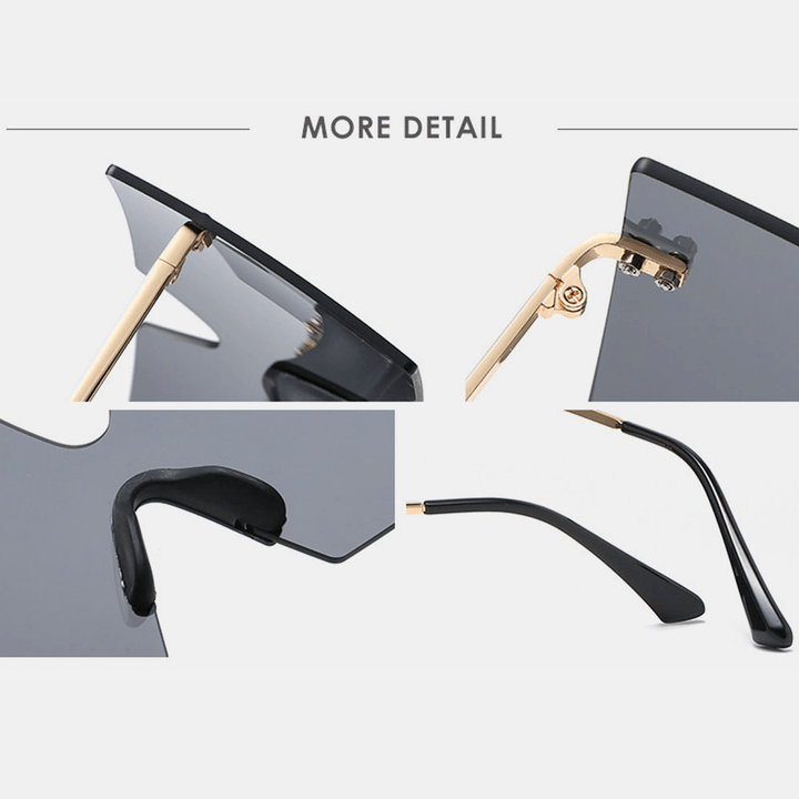 Unisex Oversizes Frameless UV Protection Fashion Trend Color Gradient Sunglasses - MRSLM
