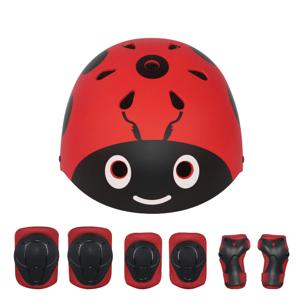 7Pcs/Set LANOVA Children Sport Protective Gear Set Kids Cycling Roller Skateboard Helmet+Knee Elbow Pads+Wrist Protector for Riding Skating Scooting Cycling - MRSLM