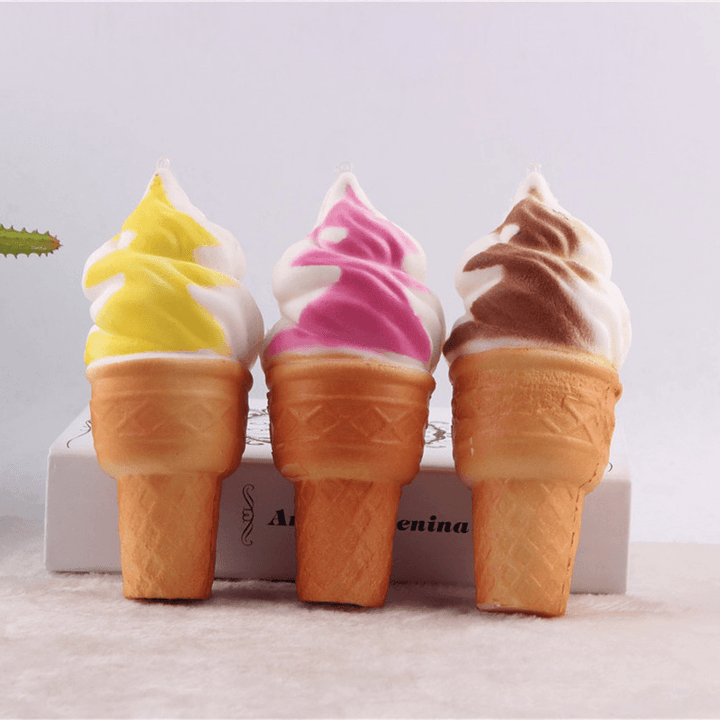 Simulation Ice Cream Pendant PU Cake Model Fun Cone Pendant Soft Bread Lanyard - MRSLM