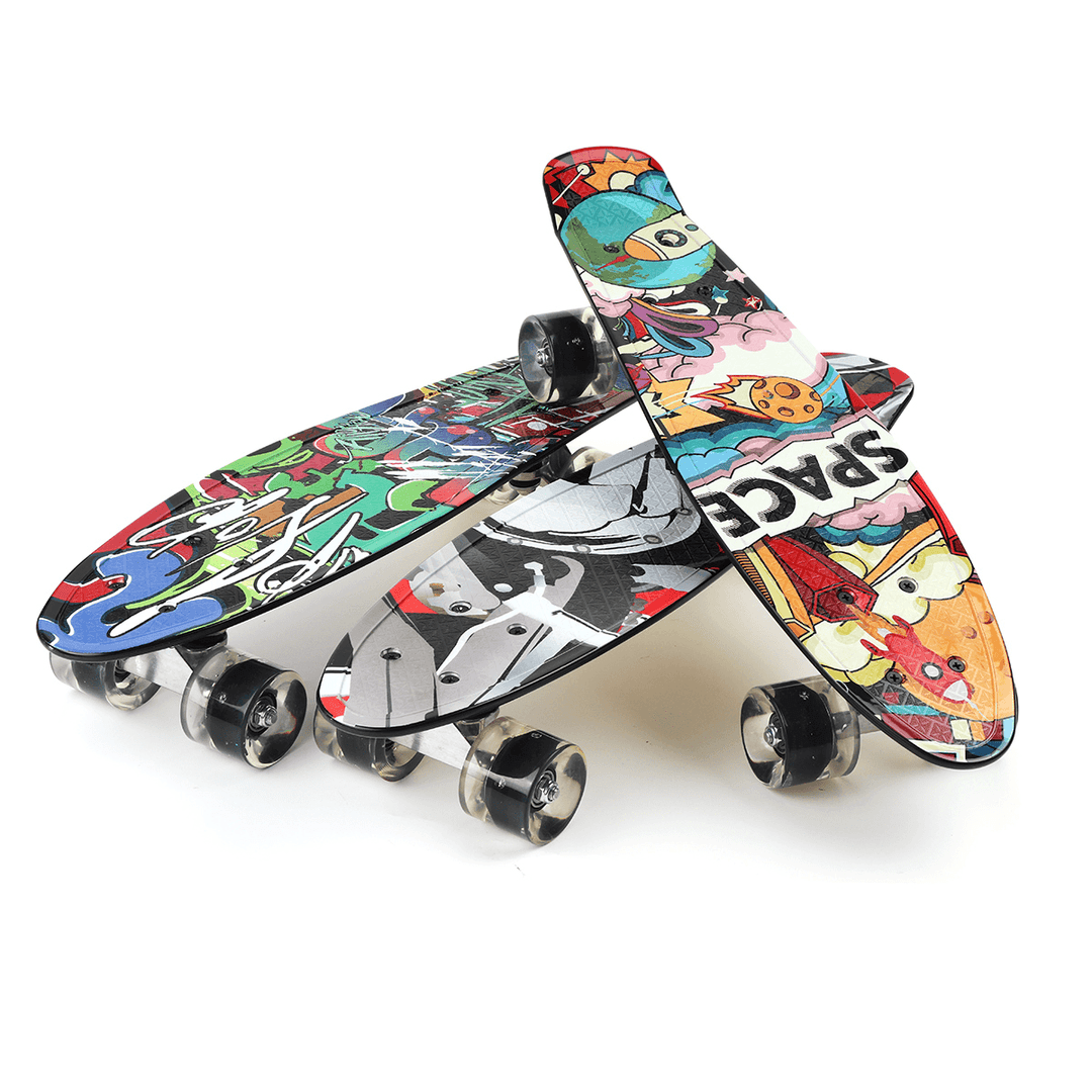 22 Inch Skateboard 4 Flashing Wheels Teenager Adult Figure Skating Street Outdoor Sports Skating Board - MRSLM