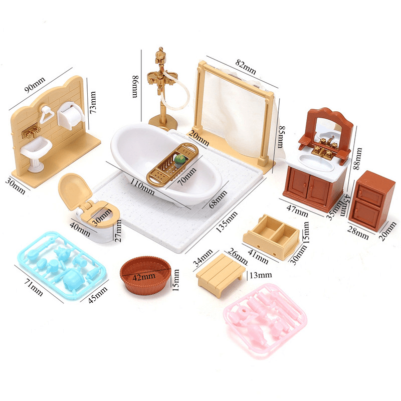 1:12 Simulation Bathroom Play House Props Dollhouse Creative DIY Material - MRSLM