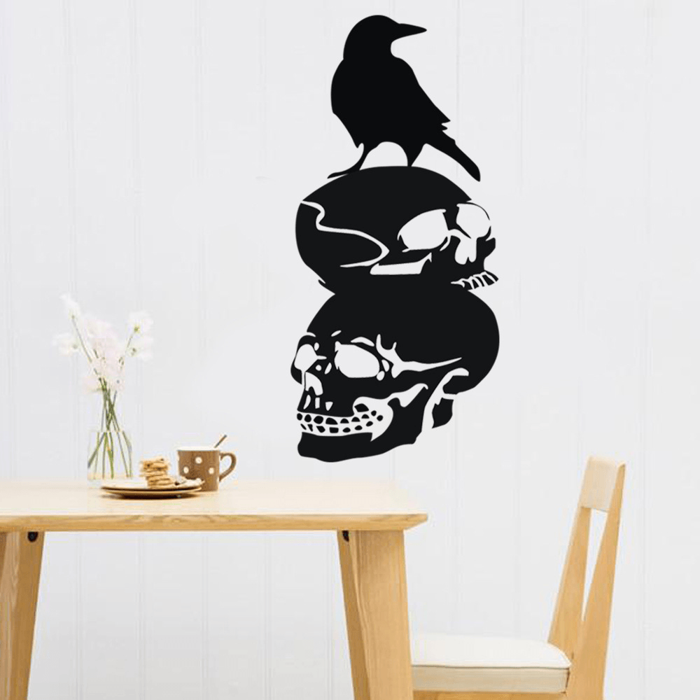 Halloween Skull DIY Wall Sticker Removable PVC Wallpapers Vinyl Art Decal Decor Waterproof Stickers Household Home Wall Sticker Poster Mural Decoration for Bedroom Living Room - MRSLM