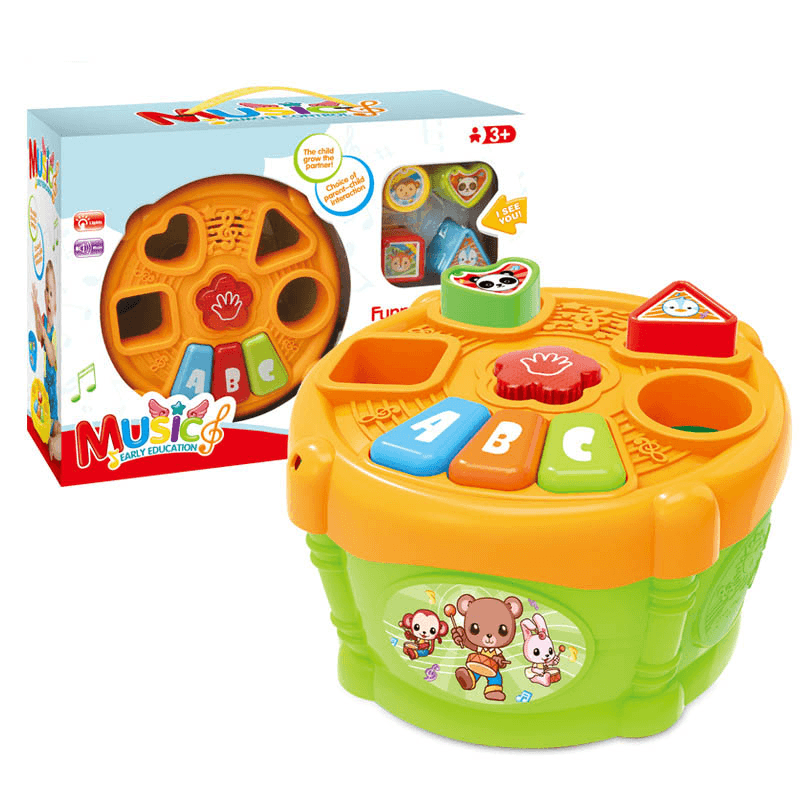 Children'S Storage Geometric Acousto-Optic Toy Drum - MRSLM