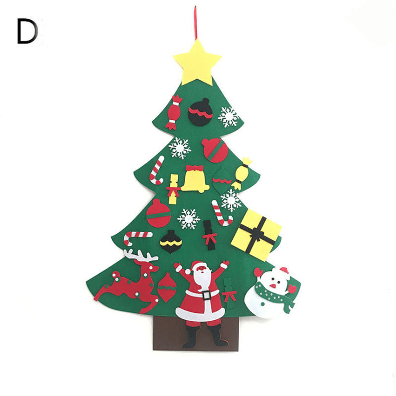 DIY Felt Christmas Tree with Glitter Ornaments Freely Paste Wall Hanging Christmas Trees Christmas Decorations Felt New Year Gift DIY Christmas Tree Kit - MRSLM