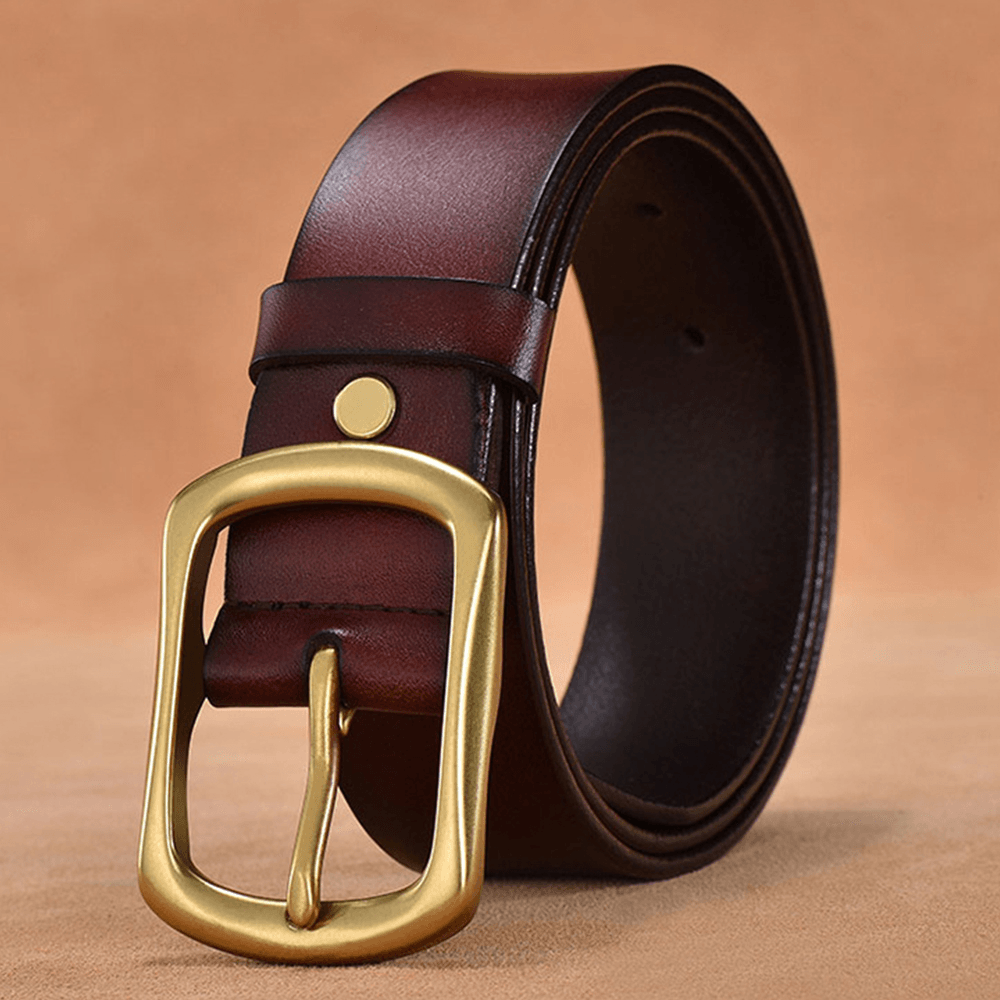 Men PU Leather 120CM Anti-Allergic Square Pin Buckle Retro Wild Casual Jeans Suits Belt - MRSLM