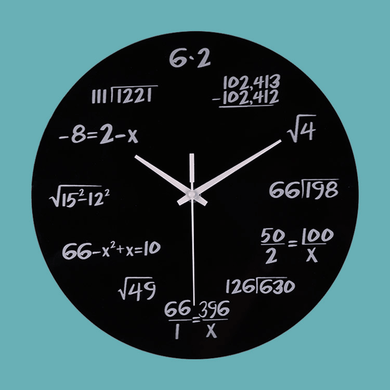 Emoyo ECY022 Creative Science Mathematics Word Formula Wall Clock for Home Office Decorations - MRSLM