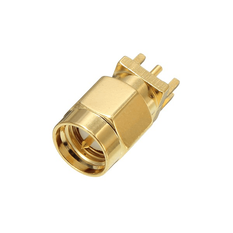 Copper 50Ohm SMA Male Plug PCB Clip Edge Solder Mount RF Connector - MRSLM