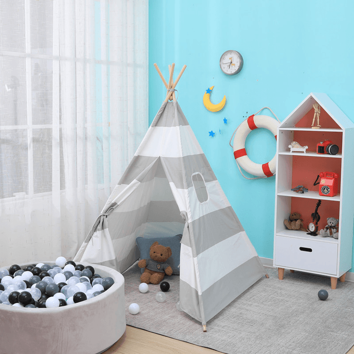 1.8M Kid Teepee Tent Folding Portable Childrens Playing House Game Tent Girls Boys Gift - MRSLM