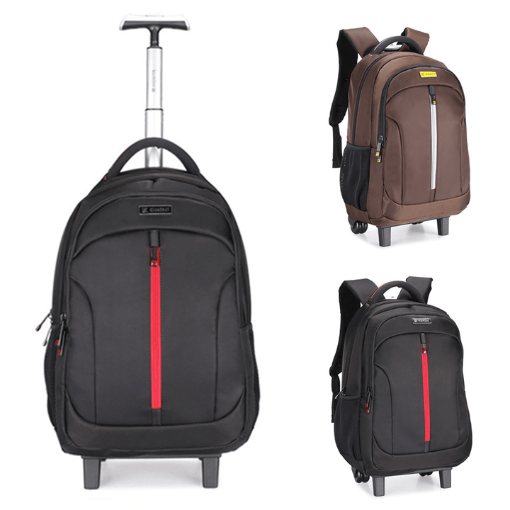 19Inch Waterproof Wheeled Trolley Backpack Laptop Suitcase Luggage Rucksack Traveling Stroage Bags - MRSLM