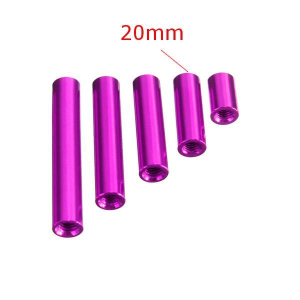 Suleve™ M3AR8 M3 Aluminum Alloy Standoff Studs 10-35mm Purple Round PCB Board Standoffs 10pcs - MRSLM