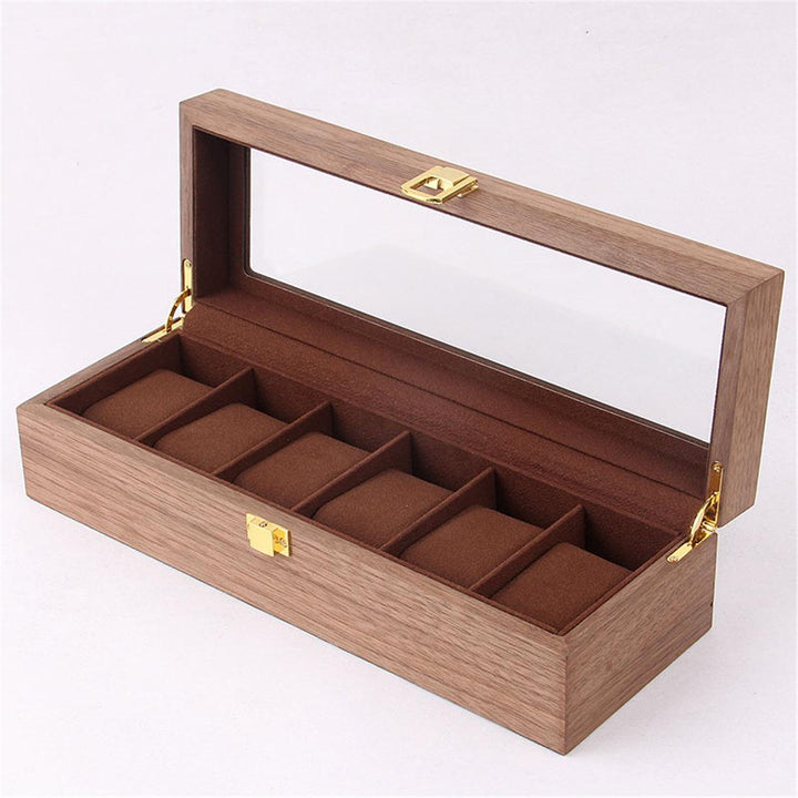 6/10/12 Slots Solid Wooden Watch Box Display Organizer Jewelry Storage Case - MRSLM