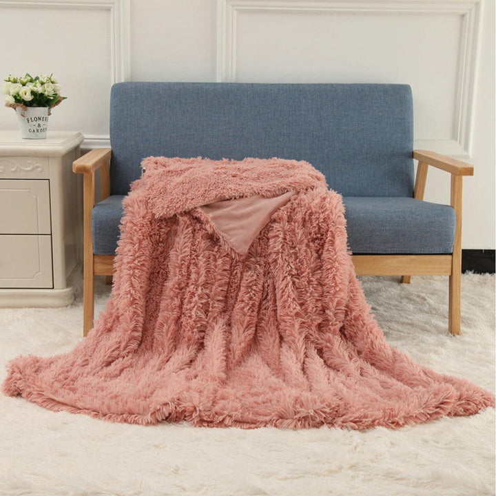 160x200cm/130x160cm MECO Large Luxury Shaggy Blankets With Heart Carpet Faux Fur Long Pile Throw Sofa Bed Soft Warm Blanket Shaggy Fluffy Rug - MRSLM