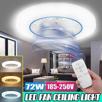 72W LED Ceiling Fan Light Modern Chandelier Living Room Bedroom Dimmable Remote - MRSLM