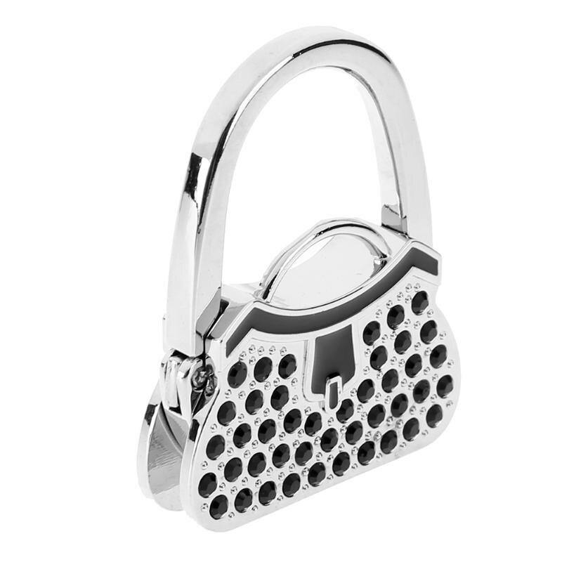 Handbag wallet rack portable folding bag rack crystal hook crystal rhinestone table decoration - MRSLM