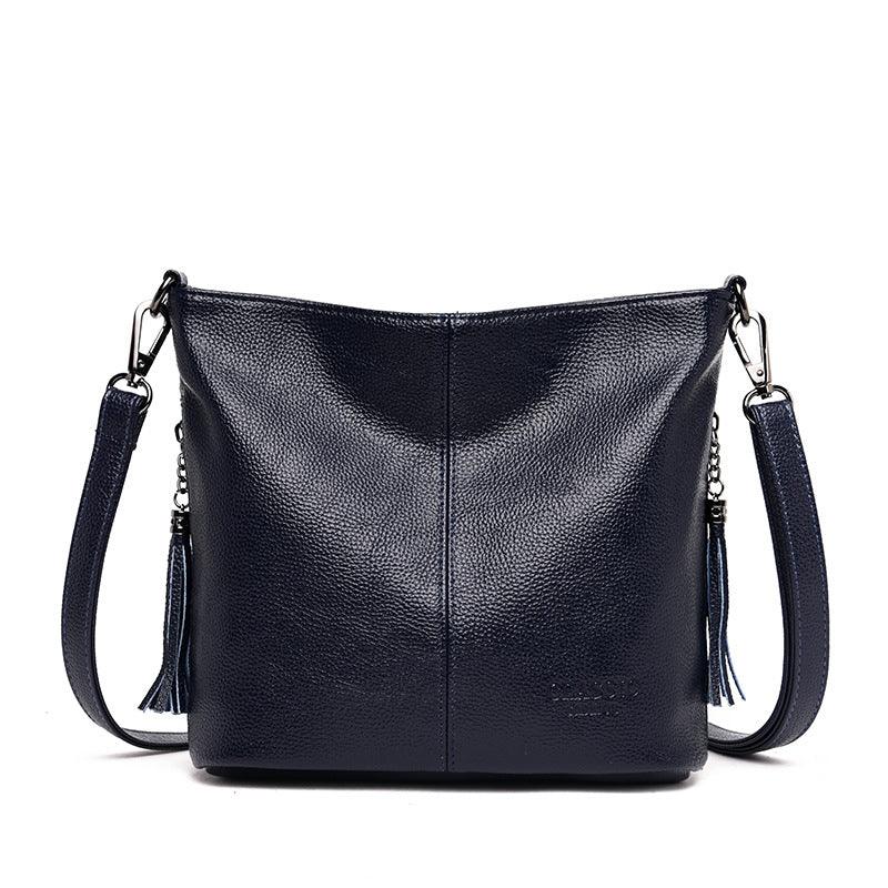 Soft leather fashion tassel handbag - MRSLM