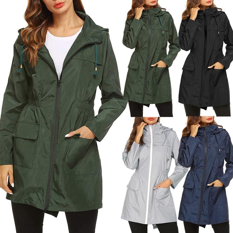 Waterproof Light Raincoat Hooded Windbreaker Mountaineering Jacket Women's Jacket - MRSLM