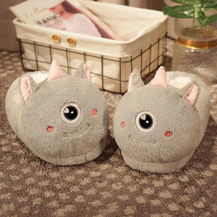 Household Bag With Cute Plush Cotton Slippers - MRSLM