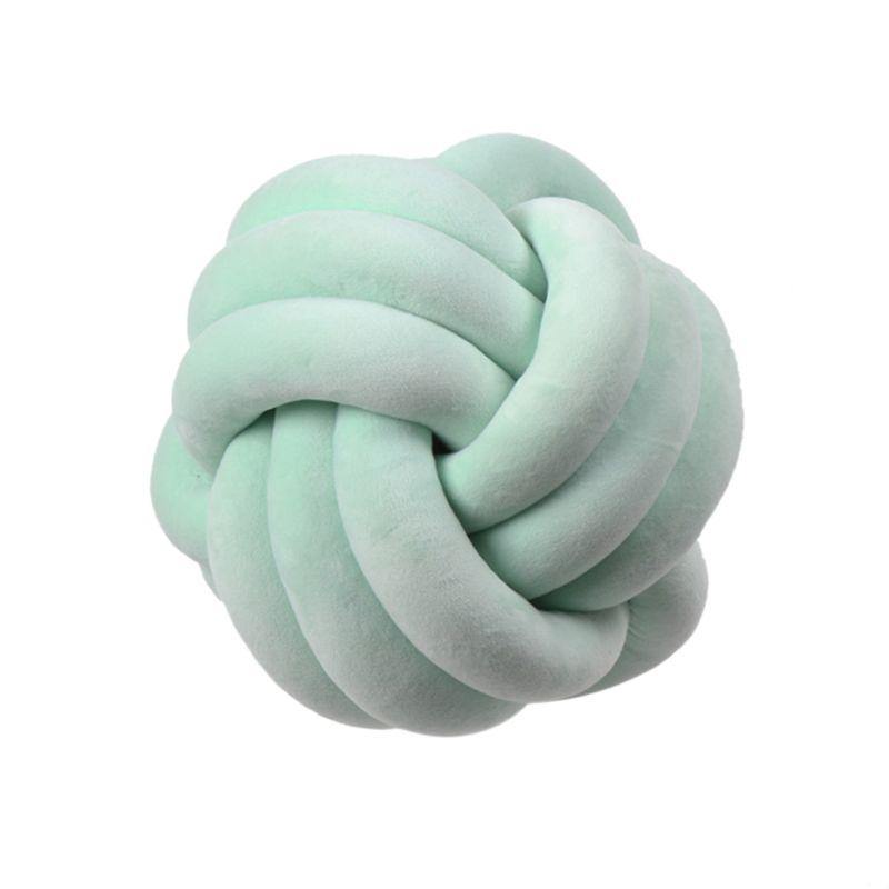 Knotted Plush Ball Design Round Throw Pillow - MRSLM