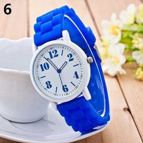 Kids Girls' Fashion Silicone Strap Arabic Number Sport Casual Quartz Wrist Watch - MRSLM