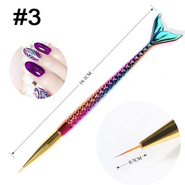 1pc Nail Art Pen Mermaid DIY Drawing Design And Line Painting Manicure Dotting Tools - MRSLM