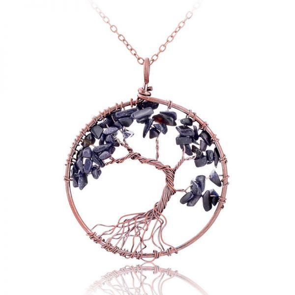 Natural stone tree of life purely handmade pendant necklace - MRSLM