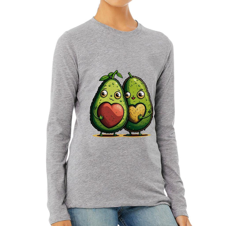 Avocado Women's Long Sleeve T-Shirt - Love Couple Long Sleeve Tee - Graphic T-Shirt - MRSLM