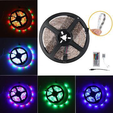 5M 3528 RGB SMD Waterproof 300LED Strip Light Lamp Bar TV Back Lighting Kit+ 44Keys Remote Control DC12V - MRSLM