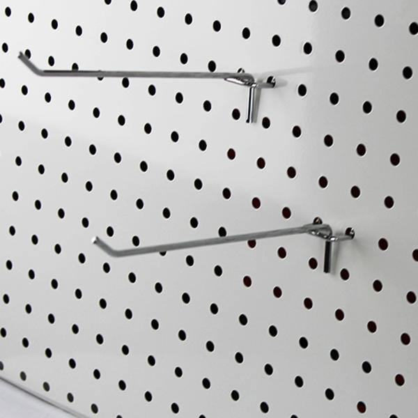 10Pcs Stainless Steel Wall Display Hooks for Coat Shop Slatwall Panel 10 × 150MM - MRSLM