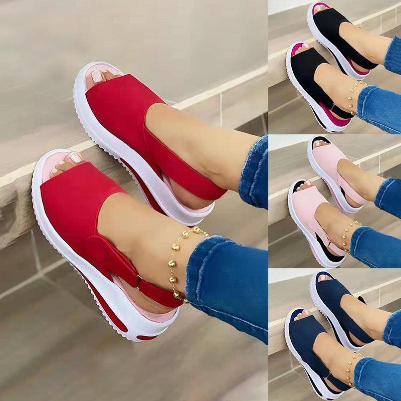 Velcro Casual Summer Women Sandals Fish Mouth Sandals - MRSLM