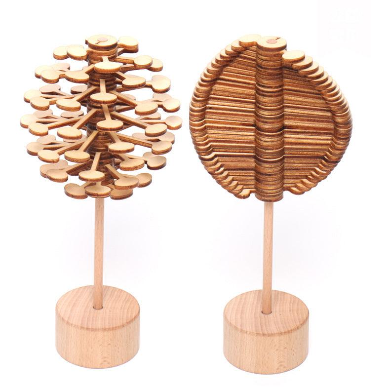 Solid Wooden Rotating Lollipop Fischer Series Creative Ornaments Decompression Toys Decompression Artifact Gyro - MRSLM