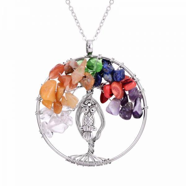 Natural stone tree of life purely handmade pendant necklace - MRSLM