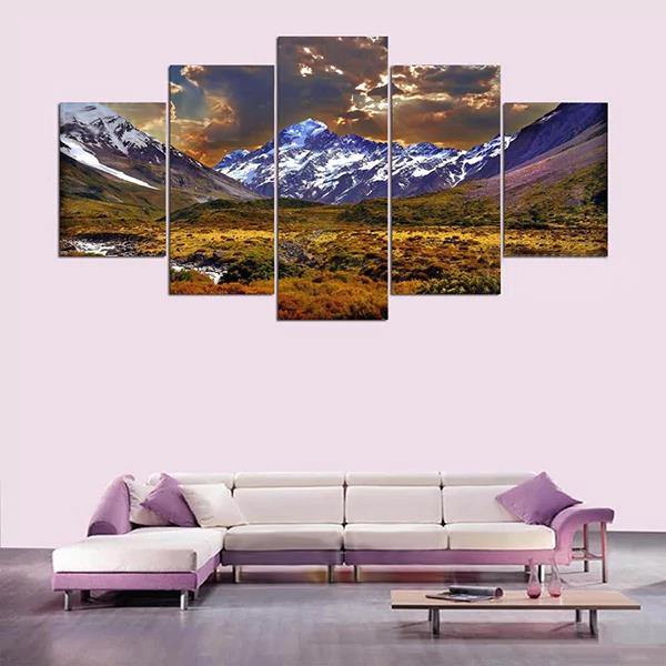 5 Cascade Lateau And Dusk Canvas Wall Painting Picture Home Decoration Without Frame Including Ins - MRSLM