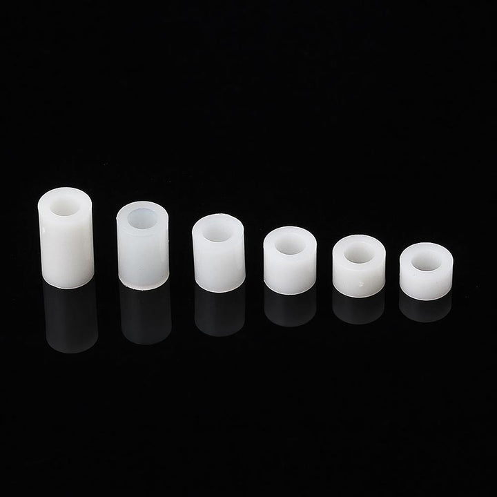 100Pcs M4 White Nylon ABS Non-Threaded Spacer Round Hollow Standoff For PC Board Screw Bolt - MRSLM