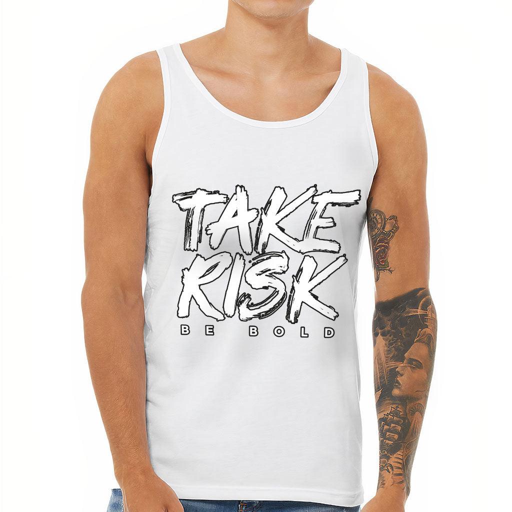 Take Risk Tank - Funny Workout Tank - Themed Jersey Tank - MRSLM