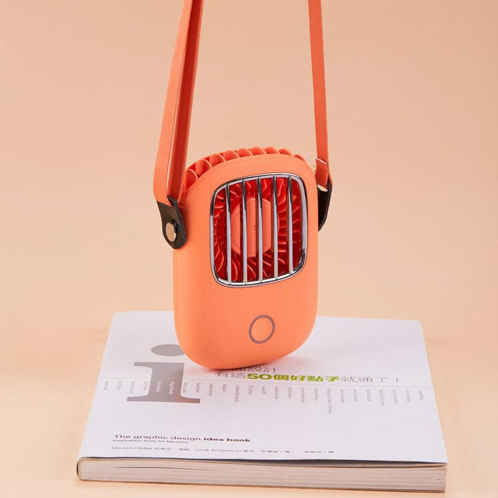 Handheld Hanging Neck Mini Fan Portable USB Charging Desktop Fan Three Gears Low Noise 1800mAh Battery Capacity - MRSLM